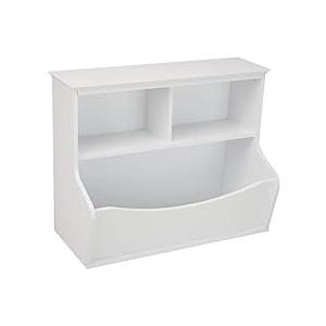 Amazon Basics Children's Multi-Functional 3 Shelf Bookcase and Toy Storage Bin, White, 14.84" D x 31.25" W x 24.56" H