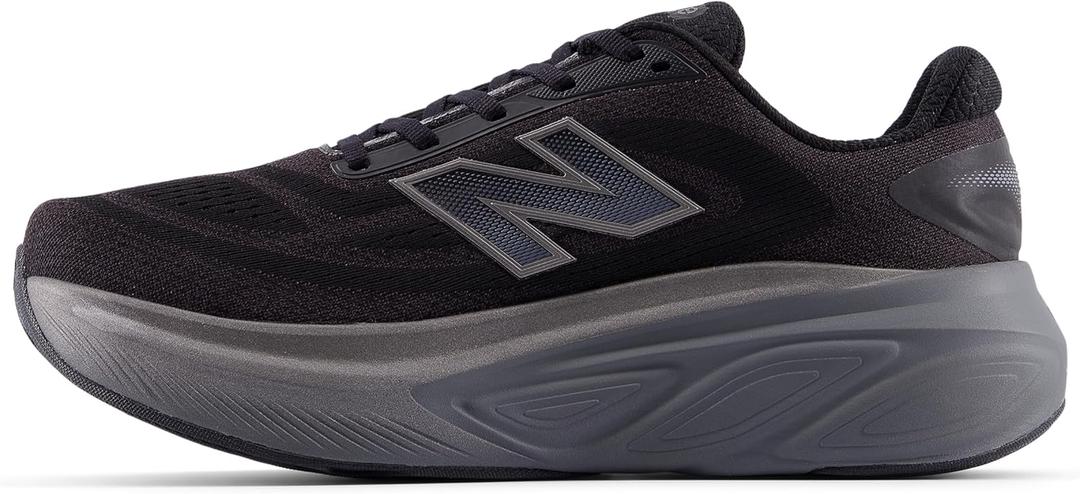 New Balance Men's Fresh Foam X More V6 Running Shoe, Black/Castlerock/Black Metallic, 10.5 M