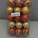 SHareconn 30ct 2.36 Inch Christmas Tree Balls Ornaments, Colored Shatterproof Plastic Decorative Baubles Decorations for Xmas Tree Decor Holiday Party Wedding Decoration (Red & Gold, 60mm)