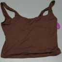 Avidlove Women's Square Neck Crop Top Double Lined Seamless Tank Fitted Basic Summer Cute Going Out Top (Large, Brown)
