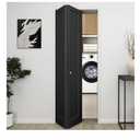 BarnSmith Bifold Barn Door, 1 Panel Vinyl Wrapped Textured Black Bifold Closet Door, Hollow Core Interior Barn Doors with Hardware Kit, Black