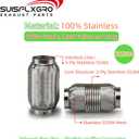 Exhaust Flex Pipe (Interlock Lining OEM-Grade) 100% Stainless Steel SS304 For Heavy Duty and Cars (1 PC, 2.25X6)