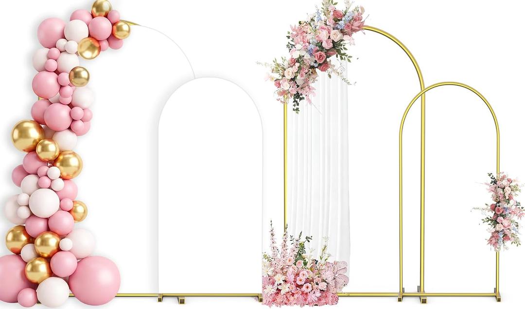 Arch Stand and Cover Set of 2(7.2FT+6FT), Arch Frame & White Cover