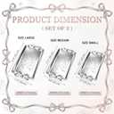 Rtteri 3 Pcs Serving Trays with Bow Knot, Silver Stainless Steel Embossed
