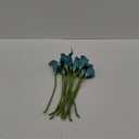 FiveSeasonStuff Real Touch Calla Lily Artificial Flowers Wedding Bridal Bouquet | Floral Arrangements | 15 Calla Lilies (Cerulean Blue)