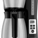 BLACK+DECKER 12 Cup Thermal Programmable Coffee Maker with Brew Strength and VORTEX Technology, Black/Steel, CM2046S