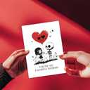 2 x Love You Valentines Day Cards (Black Weirdo)