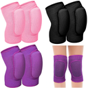 Hungdao 3 Pairs Volleyball Knee Pads for Kids Soft Breathable Brace Non Slip Padded Sponge Knee Support for Girls Boys Dance, Football, Skating, Running, Youth Sports