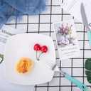 Sweese Porcelain 7 Inch Square Dessert Plates Set of 6 - White Salad Plates, Appetizer Plates, Small Plates - Dishwasher, Microwave, Oven Safe, Smooth Glaze, Scratch Resistant 