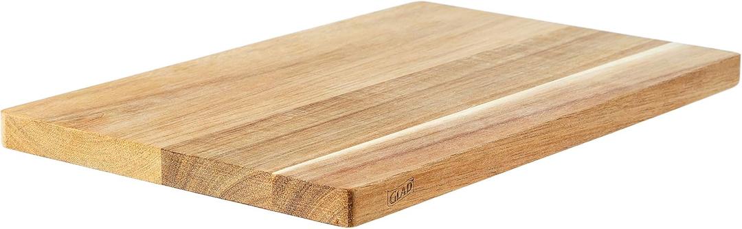Glad Acacia Wood Cutting Board for Kitchen | Small Reversible Solid Butcher Block | Cooking Supplies for Chopping, Carving, and Serving, 11 x 7 Inches