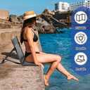 Yalikop 4 Pcs Foldable Poolside Chair Set with Towels, Portable Beach Floor Seats with Back Support and Carry Bag, Lightweight Outdoor Chairs for Pool Beach Camping Lawn(Dark Blue and Gray)