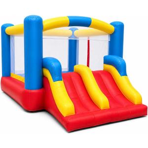 OZIS 12FT Inflatable Bounce House with Double Slides & Basketball Hoop, Blow Up Jumping Bouncy Castle with Blower, Bounce House for Kids Suitable for Indoor Outdoor Family Backyard Parties