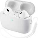 ORNARTO Compatible with AirPods Pro 3 Case 2025, Full Protective Hybrid Silicone for AirPods Pro 3rd Generation Case, Front LED Visible Skin Cover-White