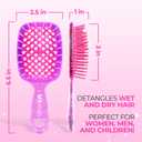 FHI Heat UNbrush Mini Detangler Brush for Pain-Free Brushing on All Wet or Dry Hair Types  Durable Duoflex Anti-Static Bristles, Lightweight Handle, Vented Mini Hair Brush (Rose Quartz Pink)