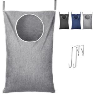 Lifewit 1 Pack Over Door Laundry Hamper, Large Collapsible Hanging Laundry Hamper, Hanging Laundry Basket Bag for Bathroom Bedroom Dirty Clothes Storage Organizer, Light Gray