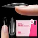 Beetles Tipex Instant Apex Nail Tips, 512Pcs Long Stiletto Pre-Building & Pre-Etched Gel Nail Tips Half Matte Thicker Acrylic Nails Strong Full Cover False Nail Extension Press on Nails for Flat Nails