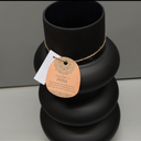 Ceramic Art Vase Modern Hydroponic Flower Arrangement Vase Stylish Desktop Decor for Living Room Bedroom Office Material for Dried Artificial Flowers Black