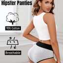 Avidlove Womens Underwear Cotton Hipster Panties High Waist Briefs Color Clash Underpants 1-4 Packs (Gray, L)