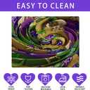 XCHI Colorful Masks Doughnuts Iris Fleur De Lis Mardi Gras Tablecloth Rectangle Carnival Table Cloth Washable Table Covers for Indoor Dining Home Party Decorations 52x70 Inch