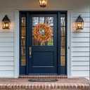 26 Inch Fall Orange Forsythia Flowers Wreath for Front Door