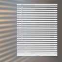 Aluminum Mini Blinds for Windows Cordless Horizontal Window Shades for Light Adjustment, Metal Venetian Blinds Waterproof for Bedroom, Bathroom, 24" W x 48" H, White
