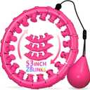 Weighted Hula Infinity Fitness Hoop for Adult Weight Loss, 2 in 1 Smart Fitness Workout Hula Circle Hoops with 28 Links(53 Inch), Exercise Fit Hoop Suitable for Women and Beginners