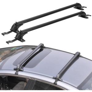 2Pcs Roof Rack Cross Bar,110cm/43-inch Anti-Theft Lock Adjustable Window Frame Roof Rack Cross Bar for Bike Kayak Cargo Luggage Fit with Car Without Side Rails