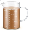 Roshtia1 Pcs 1Cup 500 ML Glass Measuring Cup with Insulate Handle V Shaped Spout High Borosilicate Glass Measuring Beaker 3 Scales (OZ, Cup, ML/CC) for Kitchen Restaurant Home, Easy to Read, 16 OZ