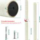 Cat Scratching Post Replacement Pole，2 PCS 15.7in Cat Tree Replacement Post，Natural Sisal Cat Tree Replacement Parts with M8 Screws，Cat Scratch Post Replacement for Refurbishment (15.7in/40cm)