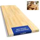4ft Butcher Block Countertop48" x 25" Solid Birch Wood DIY Countertop, Durable Counter Table Tops for Kitchen Island, Bar, Workshop, Laundry Counters Dining Room Tables 1.5" Thick Unfinished