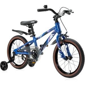 JMMD Kids Bike for Ages 4-12 Years Old Boys Girls, 14 16 18 Inch Kids Bike with Training Wheels & Kickstand, Kids Bicycle for Toddlers and Kids with Handbrake (bluepurple)