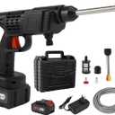 Topteng Power Blaster Plus Pressure Washer Cordless Portable Electric High Pressure Water Spray Gun and Hose Car Washer Cleaner Tool for Balconies Windows, Exterior Walls, Floors, Fences, Gardens