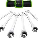 Der Erwachte 6-Piece Ratcheting Wrench Set, Metric Ratcheting Tubing Wrench Set, 10-17mm, 72-Tooth Gear, CR-V Steel, with Organizer Bag, Gifts for Men