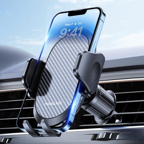 Miracase Phone Holders for Your Car with Metal Hook Clip, Air Vent Cell Phone Car Mount, Universal Automobile Cradle Fit for iPhone Android and All Smartphones, Dark Black