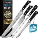 Cutluxe Butcher Knife Set  BBQ Brisket, Breaking and Boning Knives, Honing Rod  Carving Knife Set for Meat Cutting, Ultra Sharp German Steel, Full Tang, Ergonomic Handles  Artisan Series