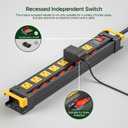 8 Outlet Heavy Duty Power Strip with Individual Switches,3300J Surge Protector Power Strip with 6FT Cord Management, Wide-Spaced, ETL Listed (15A/1875W)