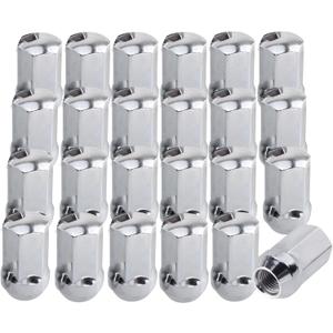 Set of 24 M14x1.5 Lug Nuts Comptible with Replacing Silverado Tahoe Suburban Tahoe Sururban Escalade Xt6 Xt5,7/8 Hex 1.77-Inch OEM Factory Style Large Acorn Socket Lug Nuts (Chrome)