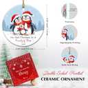 2 x Family of 3 Christmas Ornament 2025 - Our First Christmas As A Family of Three Ornament, Baby First Christmas Ornaments for New Parents, Newborn, Mom and Dad Gifts Ideas Ceramic Hanging Decor