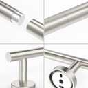 Brushed Grey Towel Bar, 22 Inch 304 Stainless Steel Towel Rack Bathroom, Towel Holder Brushed Grey Wall Mount, Total Length 24 Inch