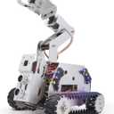 Adeept RaspTank Metal Smart Car Kit for Raspberry Pi 5/4B/3B/3B+(Board Not Included), Tank Tracked Robot with 4-DOF Robotic Arm, Obstacle Avoidance, Line Tracking, with Digital Tutorials