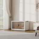 JONZEN 48Qt Stackable Storage Bins with Lid, 12GAL Collapsible Storage Bins with Wheels, Closet Organizer and Storage Drawer, Plastic Clothes Storage Cabinet Containers for Home, 1Pack Cream White