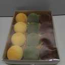 Christmas Ornaments Set of 12, 3.15" Flocked Velvet Balls with Hand Painted Designs, Elegant Christmas Tree Decorations in Gift Box (Brown&green)