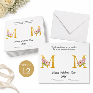 Happy Mother's Day 2026 Gift Index Cards Set of 12