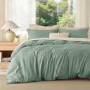 Bedsure Duvet Cover King Size - Soft Double Brushed Bedding Set for Kids & Adults, Zipper Closure, 3 Pieces, Includes 1 Duvet Cover (104"x90") & 2 Pillow Shams, NO Comforter, Sage Green