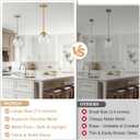 1 Pack 7.2-Inch Globe Pendant Lights, Mid Century Gold Pendant Light Fixtures, Globe Pendant Lights Kitchen Island with Milk Glass Shade Adjustable Hanging Fixture for Dining Room (Bulbs not Included)