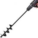 TCBWFY Auger Drill Bit 2x14.6inch Garden Plant Flower Bulb Auger Rapid Planter Bulb & Bedding Plant Auger for 3/8" Hex Drive Earth Drill Fence Post Umbrella Hole Digger
