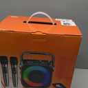 Karaoke Machine, Portable Bluetooth Speaker with 2 Wireless Microphones for Adults & Kids with Lights, Karaoke Microphone with PA System Supports USB/TF/FM/AUX for Home Party Home System Packages (Black)