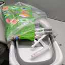 Baby Bathtub with Stand, 2-in-1 Collapsible Bath Tubs for Newborn to Toddler, Infant Bathtub with Folding Stand, Portable Bathtub for Baby Including Soft Cushion, Storage Pad