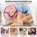 Queenmore Dog Cone XL, Soft Dog Cones for Large Dogs After Surgery, Cone for Dogs to Stop Licking, Elizabethan Collar for Pet, Alternative to Recovery Collar for Large Breeds, Pink XL