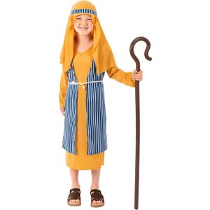 fun shack Boys Shepherd Costume for Kids, Joseph Costume for Boys, Shepherd Boy Outfit, Nativity Dress-Up (Large)
